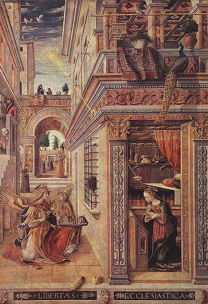 Carlo Crivelli Annunciation with St. Emidius Norge oil painting art